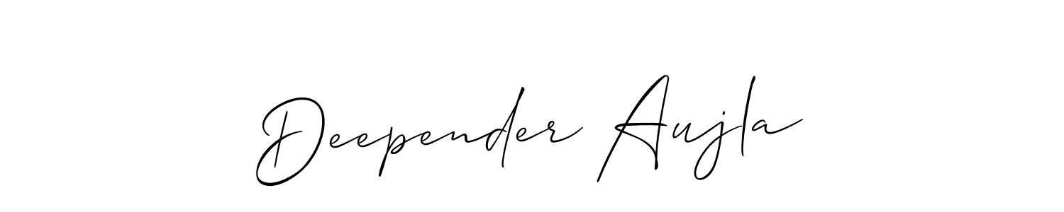 Design your own signature with our free online signature maker. With this signature software, you can create a handwritten (Allison_Script) signature for name Deepender Aujla. Deepender Aujla signature style 2 images and pictures png