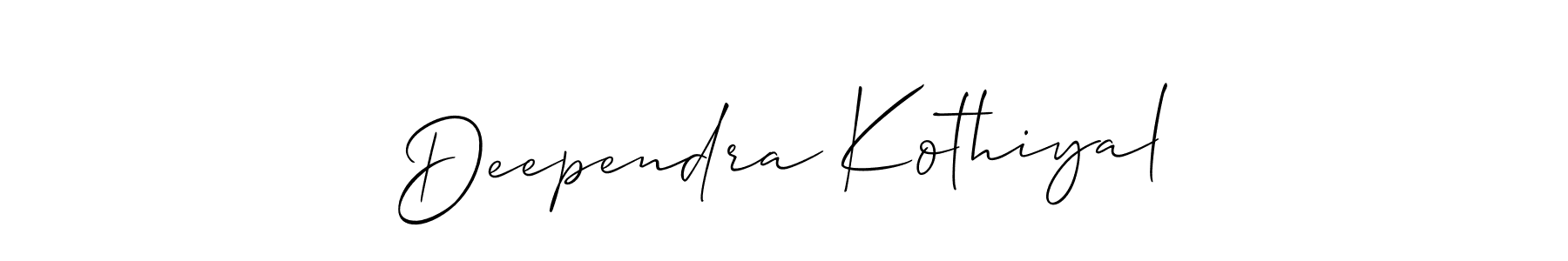 Make a short Deependra Kothiyal signature style. Manage your documents anywhere anytime using Allison_Script. Create and add eSignatures, submit forms, share and send files easily. Deependra Kothiyal signature style 2 images and pictures png