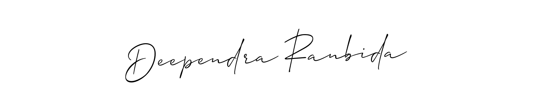You should practise on your own different ways (Allison_Script) to write your name (Deependra Ranbida) in signature. don't let someone else do it for you. Deependra Ranbida signature style 2 images and pictures png