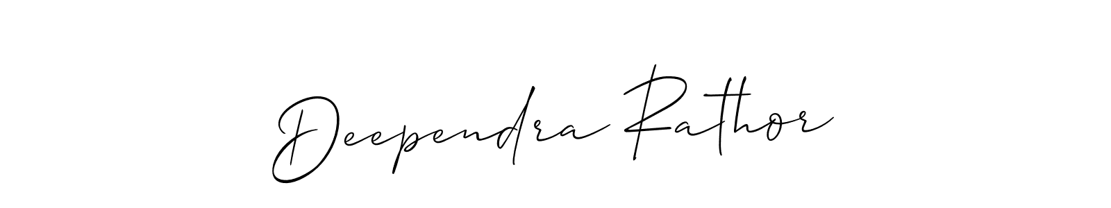 Create a beautiful signature design for name Deependra Rathor. With this signature (Allison_Script) fonts, you can make a handwritten signature for free. Deependra Rathor signature style 2 images and pictures png