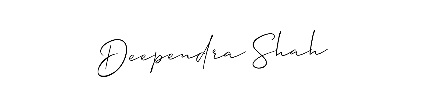Design your own signature with our free online signature maker. With this signature software, you can create a handwritten (Allison_Script) signature for name Deependra Shah. Deependra Shah signature style 2 images and pictures png