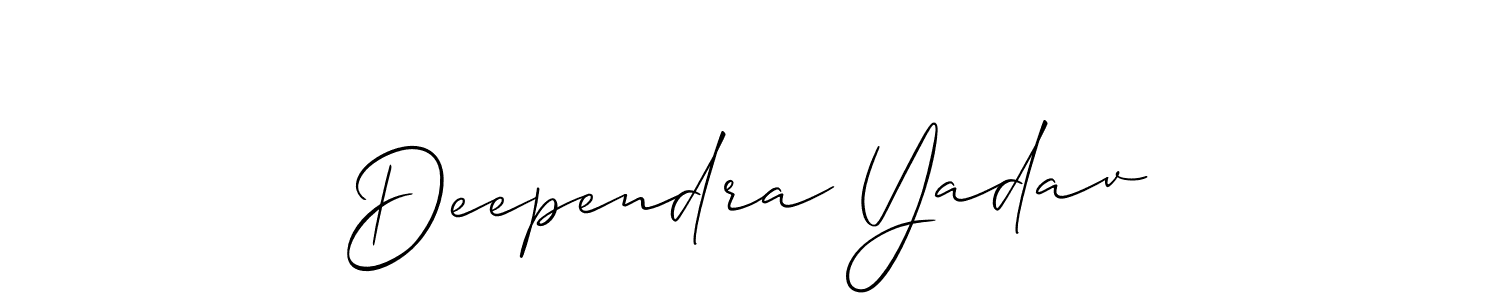 Allison_Script is a professional signature style that is perfect for those who want to add a touch of class to their signature. It is also a great choice for those who want to make their signature more unique. Get Deependra Yadav name to fancy signature for free. Deependra Yadav signature style 2 images and pictures png