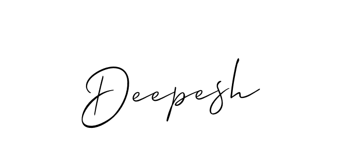 Also we have Deepesh name is the best signature style. Create professional handwritten signature collection using Allison_Script autograph style. Deepesh signature style 2 images and pictures png