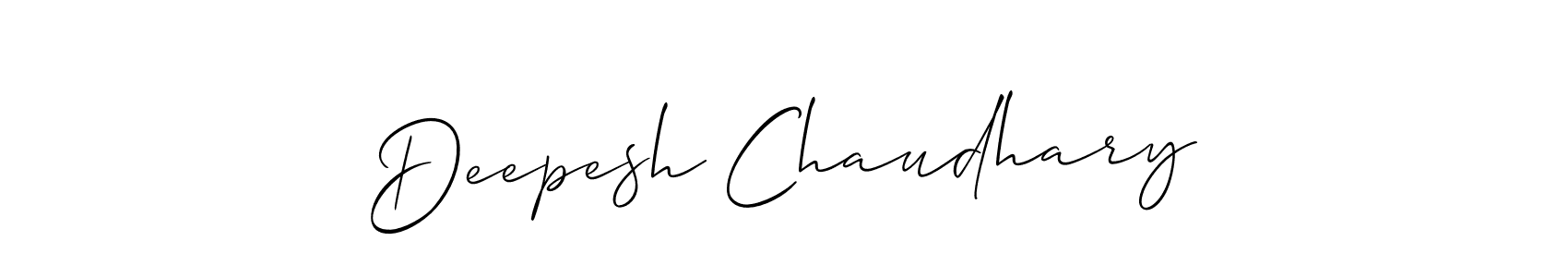 How to make Deepesh Chaudhary name signature. Use Allison_Script style for creating short signs online. This is the latest handwritten sign. Deepesh Chaudhary signature style 2 images and pictures png