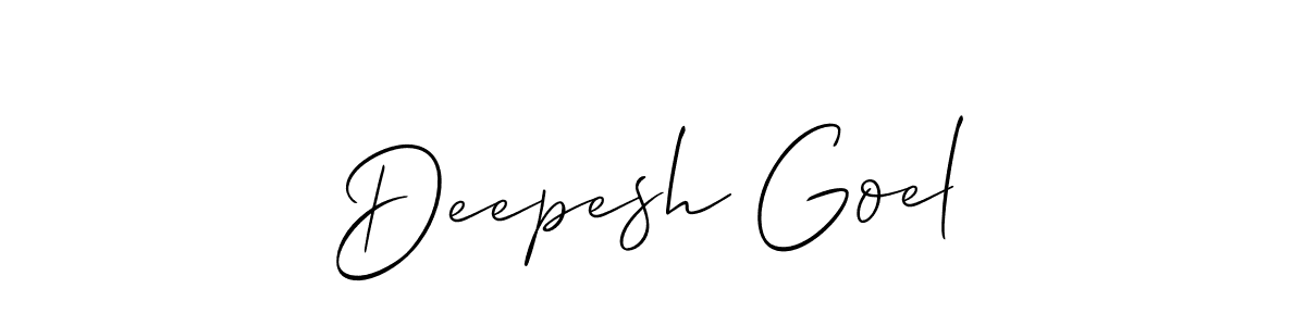 Create a beautiful signature design for name Deepesh Goel. With this signature (Allison_Script) fonts, you can make a handwritten signature for free. Deepesh Goel signature style 2 images and pictures png