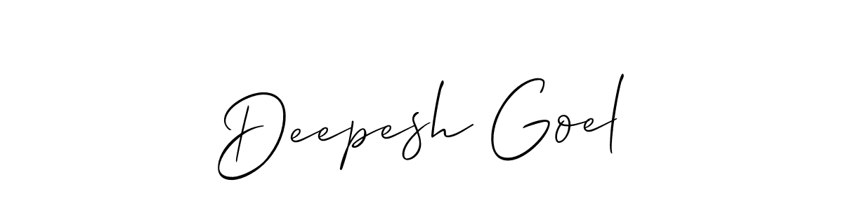 Create a beautiful signature design for name Deepesh Goel. With this signature (Allison_Script) fonts, you can make a handwritten signature for free. Deepesh Goel signature style 2 images and pictures png