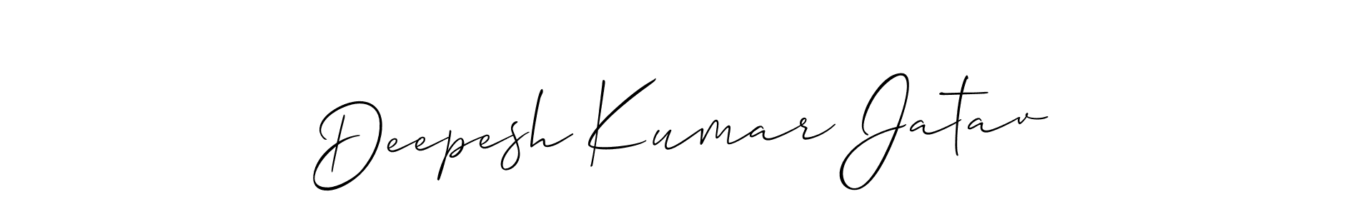 Make a short Deepesh Kumar Jatav signature style. Manage your documents anywhere anytime using Allison_Script. Create and add eSignatures, submit forms, share and send files easily. Deepesh Kumar Jatav signature style 2 images and pictures png