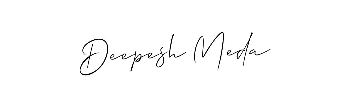 Allison_Script is a professional signature style that is perfect for those who want to add a touch of class to their signature. It is also a great choice for those who want to make their signature more unique. Get Deepesh Meda name to fancy signature for free. Deepesh Meda signature style 2 images and pictures png