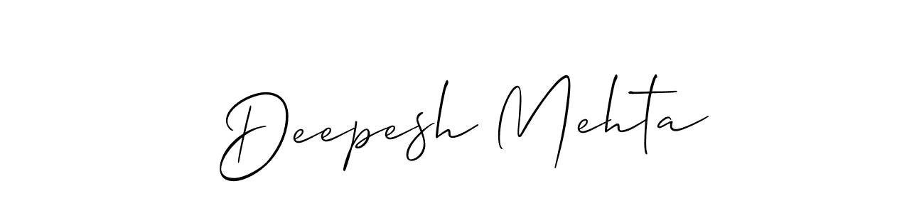 How to make Deepesh Mehta signature? Allison_Script is a professional autograph style. Create handwritten signature for Deepesh Mehta name. Deepesh Mehta signature style 2 images and pictures png