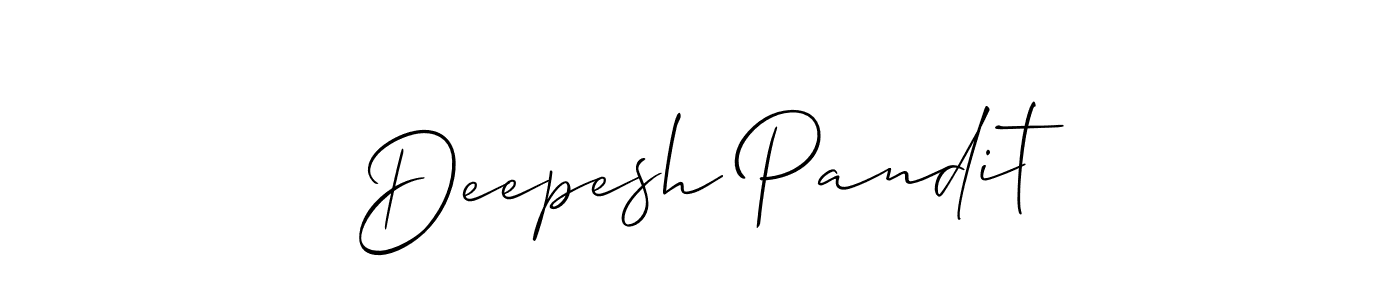 Allison_Script is a professional signature style that is perfect for those who want to add a touch of class to their signature. It is also a great choice for those who want to make their signature more unique. Get Deepesh Pandit name to fancy signature for free. Deepesh Pandit signature style 2 images and pictures png