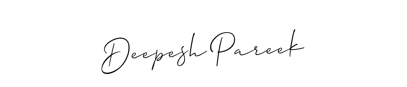 Create a beautiful signature design for name Deepesh Pareek. With this signature (Allison_Script) fonts, you can make a handwritten signature for free. Deepesh Pareek signature style 2 images and pictures png