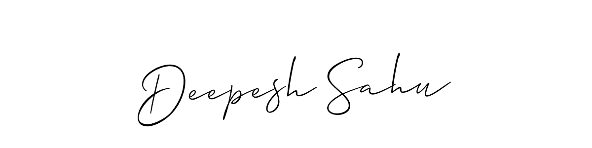 Make a beautiful signature design for name Deepesh Sahu. With this signature (Allison_Script) style, you can create a handwritten signature for free. Deepesh Sahu signature style 2 images and pictures png