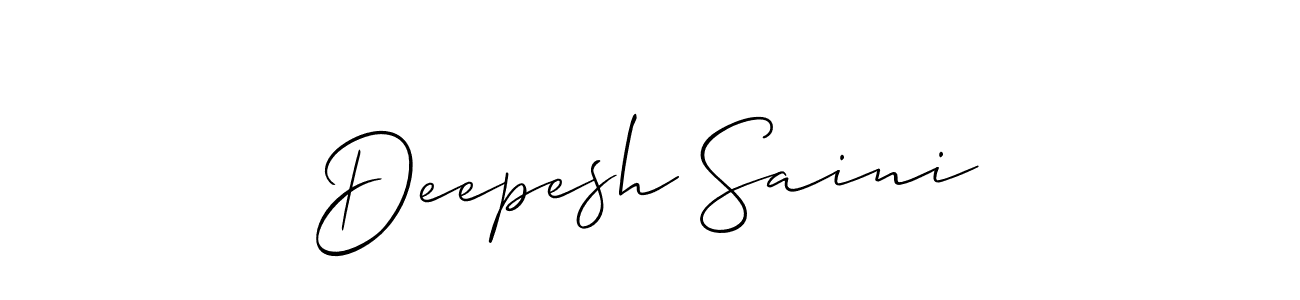 How to make Deepesh Saini name signature. Use Allison_Script style for creating short signs online. This is the latest handwritten sign. Deepesh Saini signature style 2 images and pictures png