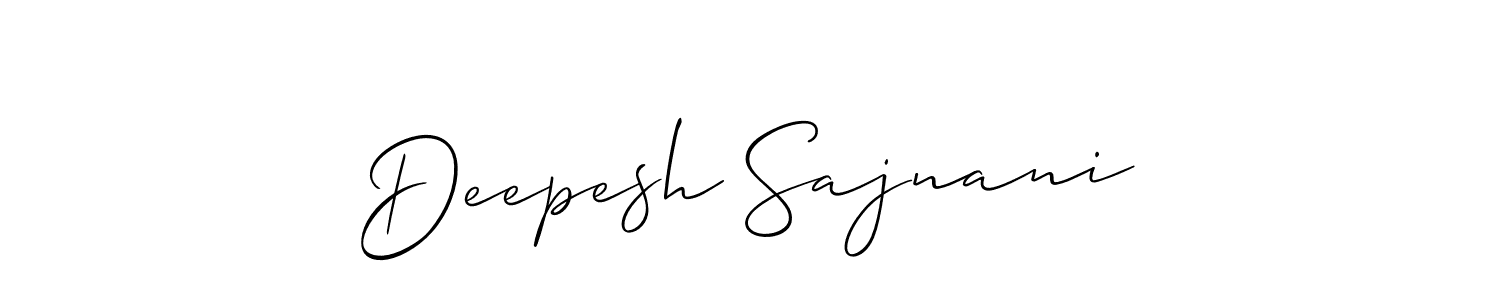 You should practise on your own different ways (Allison_Script) to write your name (Deepesh Sajnani) in signature. don't let someone else do it for you. Deepesh Sajnani signature style 2 images and pictures png