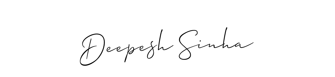 Make a beautiful signature design for name Deepesh Sinha. With this signature (Allison_Script) style, you can create a handwritten signature for free. Deepesh Sinha signature style 2 images and pictures png