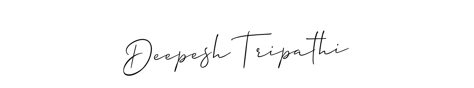 Allison_Script is a professional signature style that is perfect for those who want to add a touch of class to their signature. It is also a great choice for those who want to make their signature more unique. Get Deepesh Tripathi name to fancy signature for free. Deepesh Tripathi signature style 2 images and pictures png