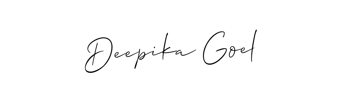 How to make Deepika Goel signature? Allison_Script is a professional autograph style. Create handwritten signature for Deepika Goel name. Deepika Goel signature style 2 images and pictures png