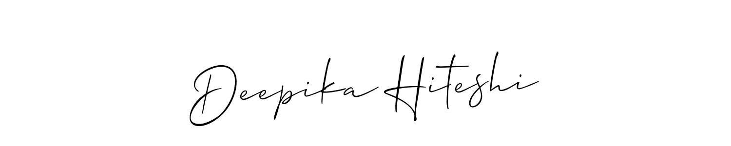 How to make Deepika Hiteshi name signature. Use Allison_Script style for creating short signs online. This is the latest handwritten sign. Deepika Hiteshi signature style 2 images and pictures png