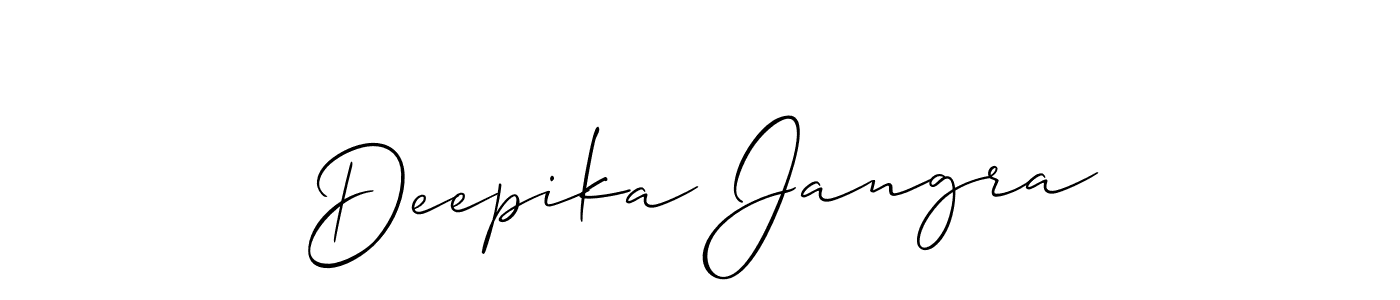 if you are searching for the best signature style for your name Deepika Jangra. so please give up your signature search. here we have designed multiple signature styles  using Allison_Script. Deepika Jangra signature style 2 images and pictures png