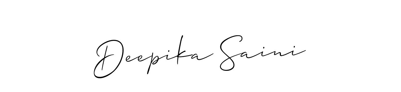 The best way (Allison_Script) to make a short signature is to pick only two or three words in your name. The name Deepika Saini include a total of six letters. For converting this name. Deepika Saini signature style 2 images and pictures png