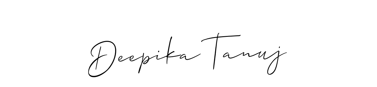 Also we have Deepika Tanuj name is the best signature style. Create professional handwritten signature collection using Allison_Script autograph style. Deepika Tanuj signature style 2 images and pictures png