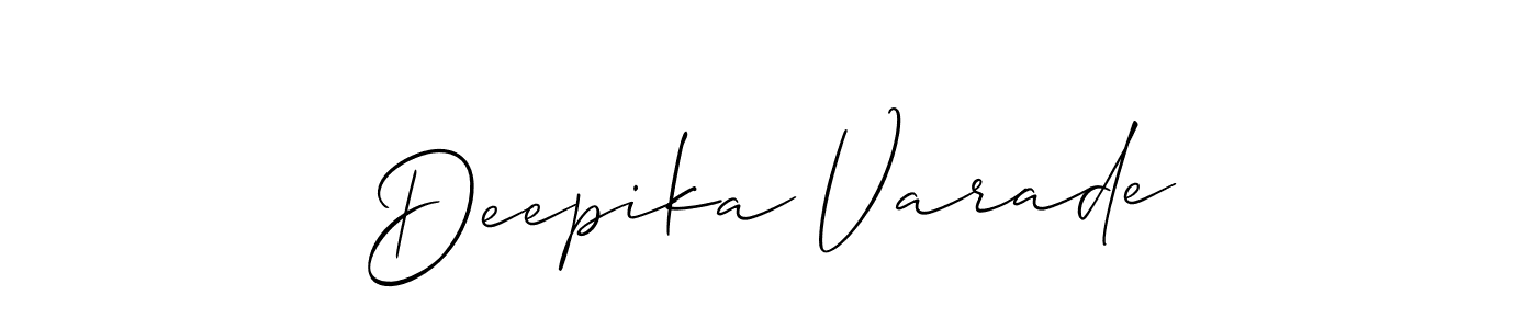 The best way (Allison_Script) to make a short signature is to pick only two or three words in your name. The name Deepika Varade include a total of six letters. For converting this name. Deepika Varade signature style 2 images and pictures png