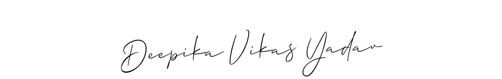 Make a short Deepika Vikas Yadav signature style. Manage your documents anywhere anytime using Allison_Script. Create and add eSignatures, submit forms, share and send files easily. Deepika Vikas Yadav signature style 2 images and pictures png