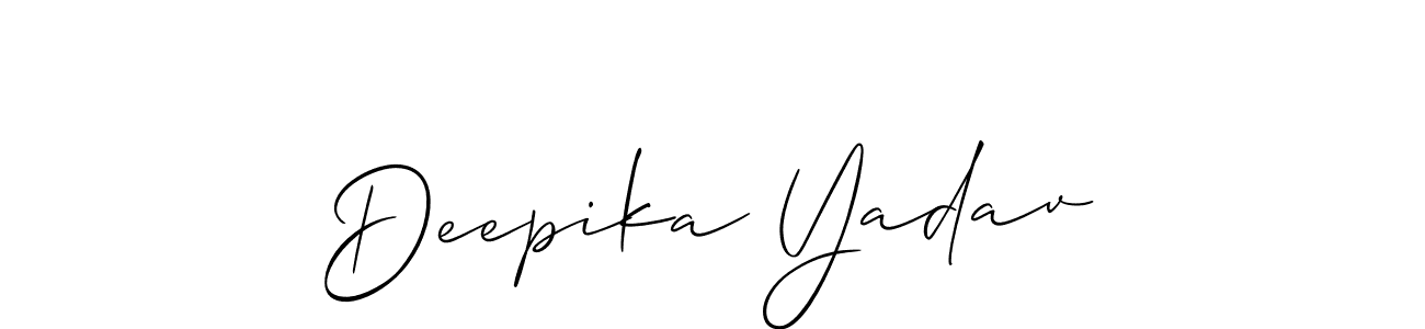 The best way (Allison_Script) to make a short signature is to pick only two or three words in your name. The name Deepika Yadav include a total of six letters. For converting this name. Deepika Yadav signature style 2 images and pictures png