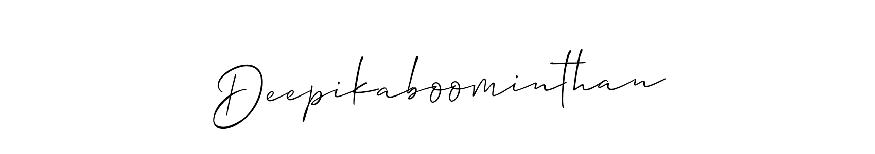 Use a signature maker to create a handwritten signature online. With this signature software, you can design (Allison_Script) your own signature for name Deepikaboominthan. Deepikaboominthan signature style 2 images and pictures png