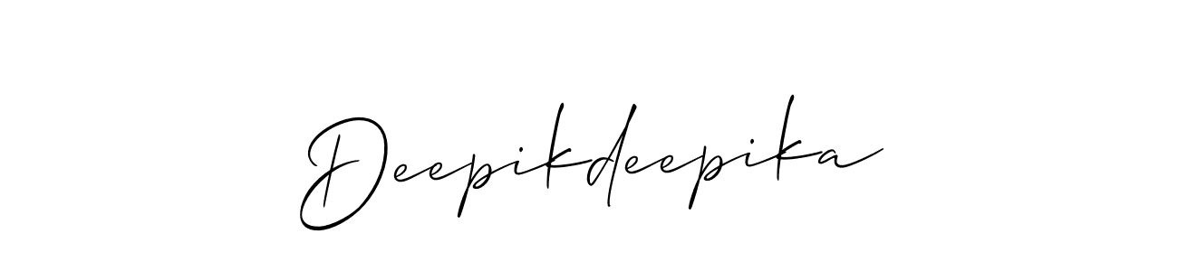 The best way (Allison_Script) to make a short signature is to pick only two or three words in your name. The name Deepikdeepika include a total of six letters. For converting this name. Deepikdeepika signature style 2 images and pictures png