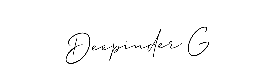 Deepinder G stylish signature style. Best Handwritten Sign (Allison_Script) for my name. Handwritten Signature Collection Ideas for my name Deepinder G. Deepinder G signature style 2 images and pictures png