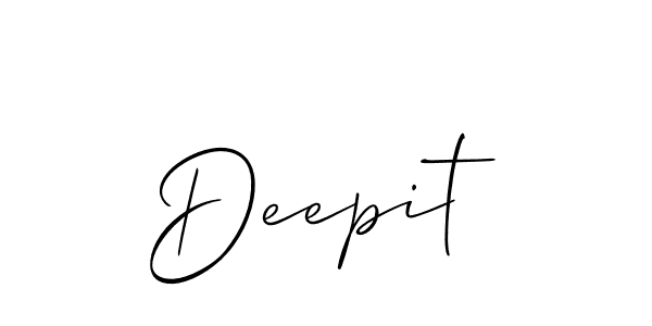 if you are searching for the best signature style for your name Deepit. so please give up your signature search. here we have designed multiple signature styles  using Allison_Script. Deepit signature style 2 images and pictures png