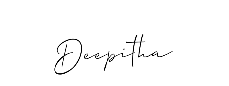 Create a beautiful signature design for name Deepitha. With this signature (Allison_Script) fonts, you can make a handwritten signature for free. Deepitha signature style 2 images and pictures png