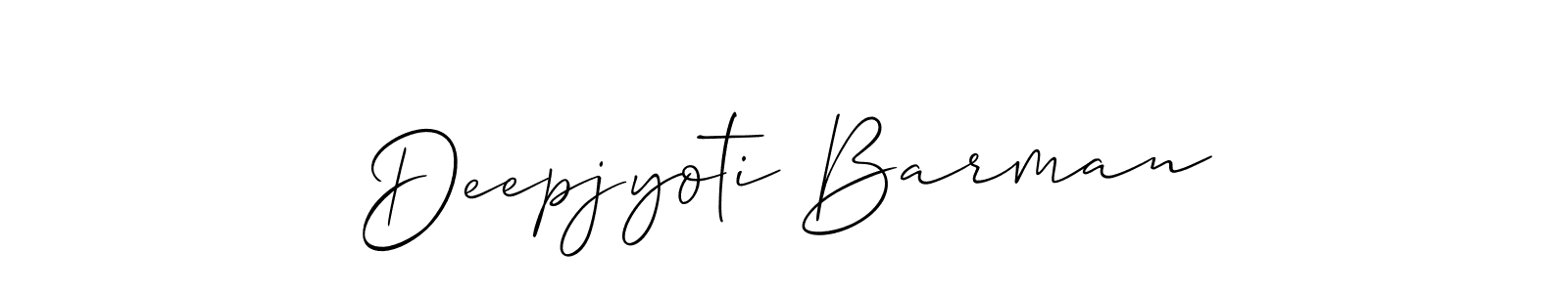Allison_Script is a professional signature style that is perfect for those who want to add a touch of class to their signature. It is also a great choice for those who want to make their signature more unique. Get Deepjyoti Barman name to fancy signature for free. Deepjyoti Barman signature style 2 images and pictures png