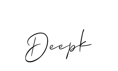 Make a beautiful signature design for name Deepk. With this signature (Allison_Script) style, you can create a handwritten signature for free. Deepk signature style 2 images and pictures png