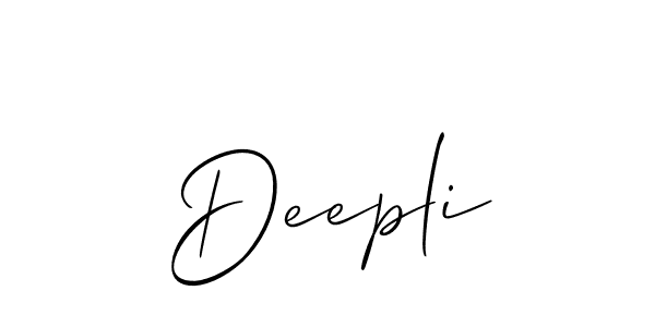 if you are searching for the best signature style for your name Deepli. so please give up your signature search. here we have designed multiple signature styles  using Allison_Script. Deepli signature style 2 images and pictures png