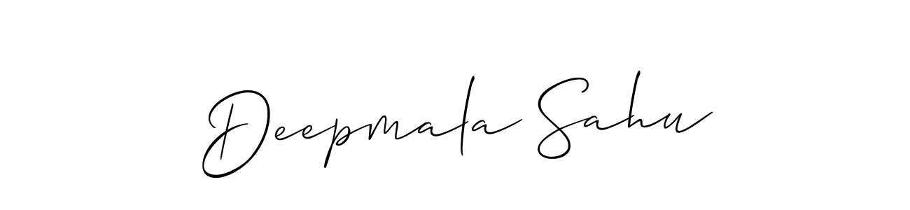 The best way (Allison_Script) to make a short signature is to pick only two or three words in your name. The name Deepmala Sahu include a total of six letters. For converting this name. Deepmala Sahu signature style 2 images and pictures png