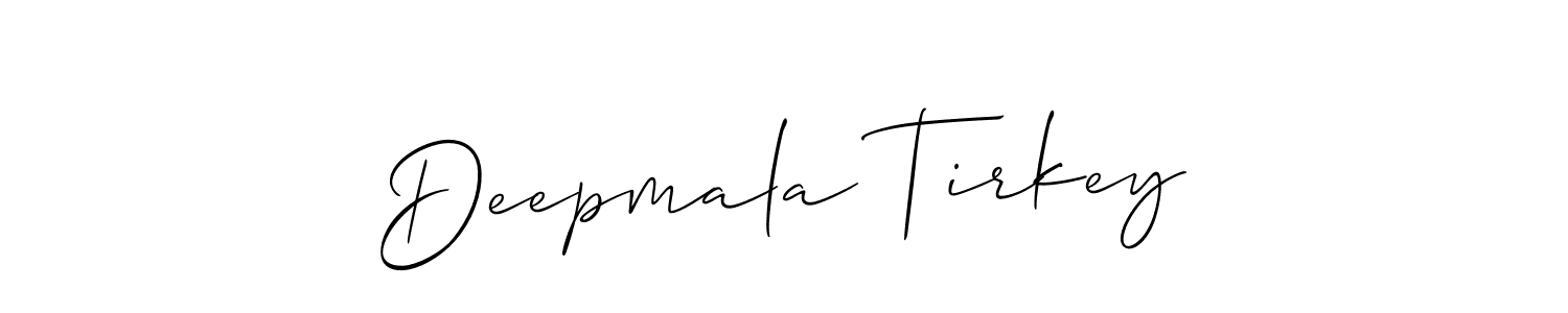 Also You can easily find your signature by using the search form. We will create Deepmala Tirkey name handwritten signature images for you free of cost using Allison_Script sign style. Deepmala Tirkey signature style 2 images and pictures png