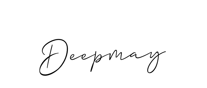 Use a signature maker to create a handwritten signature online. With this signature software, you can design (Allison_Script) your own signature for name Deepmay. Deepmay signature style 2 images and pictures png