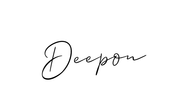 Deepon stylish signature style. Best Handwritten Sign (Allison_Script) for my name. Handwritten Signature Collection Ideas for my name Deepon. Deepon signature style 2 images and pictures png