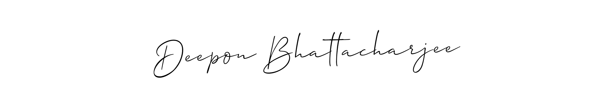 Make a short Deepon Bhattacharjee signature style. Manage your documents anywhere anytime using Allison_Script. Create and add eSignatures, submit forms, share and send files easily. Deepon Bhattacharjee signature style 2 images and pictures png