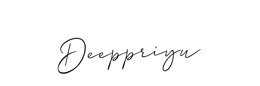 Create a beautiful signature design for name Deeppriyu. With this signature (Allison_Script) fonts, you can make a handwritten signature for free. Deeppriyu signature style 2 images and pictures png