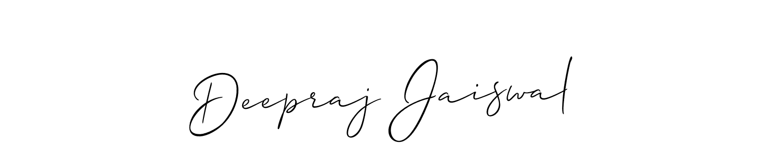 Also we have Deepraj Jaiswal name is the best signature style. Create professional handwritten signature collection using Allison_Script autograph style. Deepraj Jaiswal signature style 2 images and pictures png