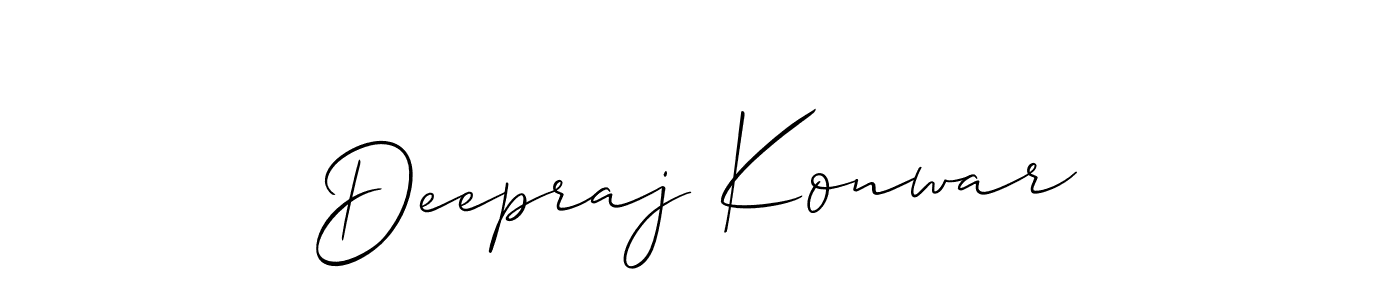 How to make Deepraj Konwar name signature. Use Allison_Script style for creating short signs online. This is the latest handwritten sign. Deepraj Konwar signature style 2 images and pictures png