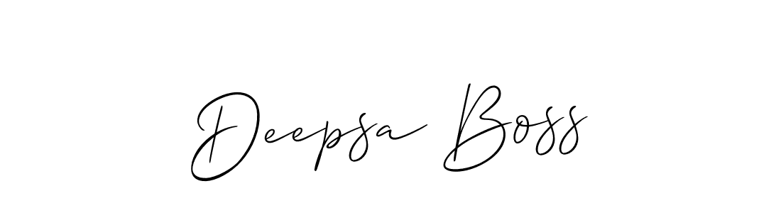 Make a beautiful signature design for name Deepsa Boss. With this signature (Allison_Script) style, you can create a handwritten signature for free. Deepsa Boss signature style 2 images and pictures png