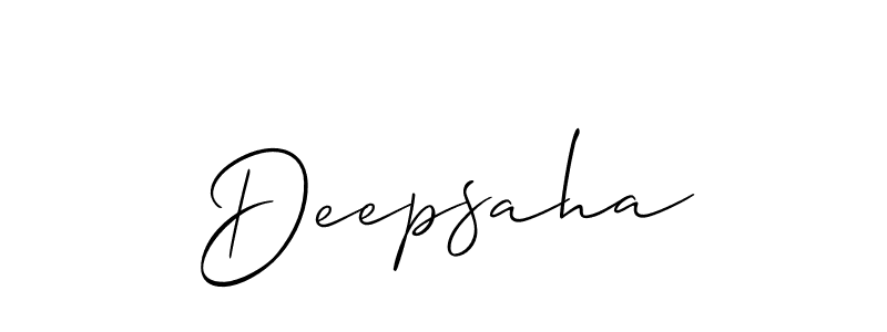 Design your own signature with our free online signature maker. With this signature software, you can create a handwritten (Allison_Script) signature for name Deepsaha. Deepsaha signature style 2 images and pictures png