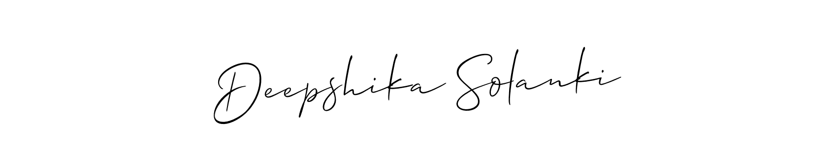 Make a beautiful signature design for name Deepshika Solanki. With this signature (Allison_Script) style, you can create a handwritten signature for free. Deepshika Solanki signature style 2 images and pictures png