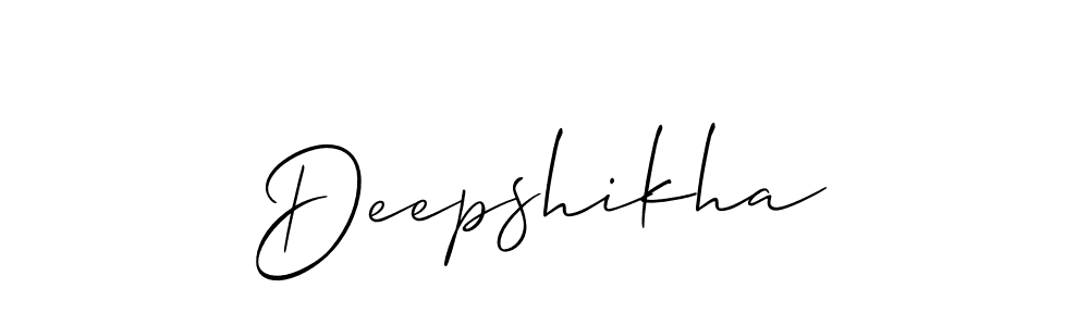 Use a signature maker to create a handwritten signature online. With this signature software, you can design (Allison_Script) your own signature for name Deepshikha. Deepshikha signature style 2 images and pictures png