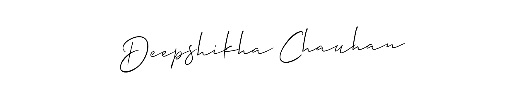 It looks lik you need a new signature style for name Deepshikha Chauhan. Design unique handwritten (Allison_Script) signature with our free signature maker in just a few clicks. Deepshikha Chauhan signature style 2 images and pictures png