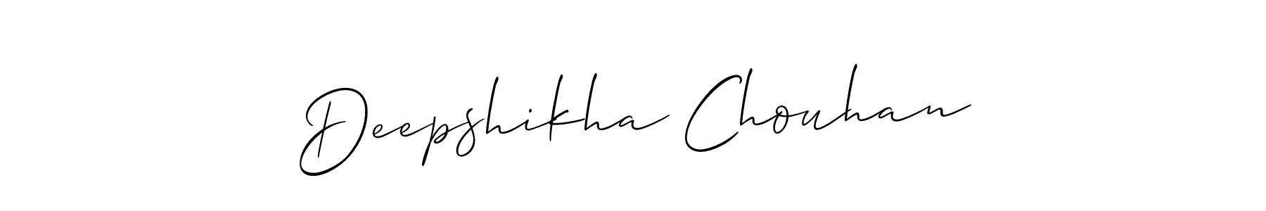 It looks lik you need a new signature style for name Deepshikha Chouhan. Design unique handwritten (Allison_Script) signature with our free signature maker in just a few clicks. Deepshikha Chouhan signature style 2 images and pictures png